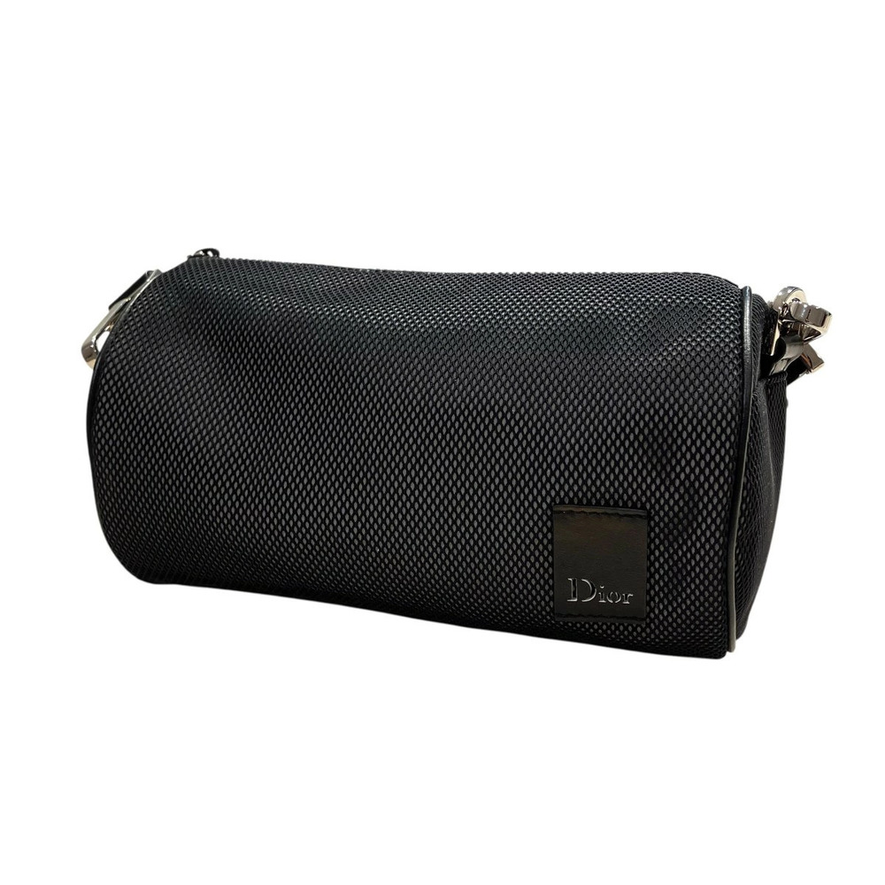 Christian Dior Homme Mesh Roll Bag Shoulder Bag Leather Black